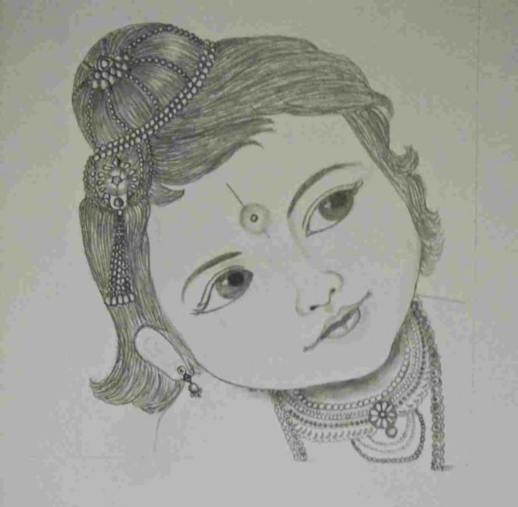 Wonderful Pencil Shade Painting Techniques for Beginners Krishna Pencil Shading Picture