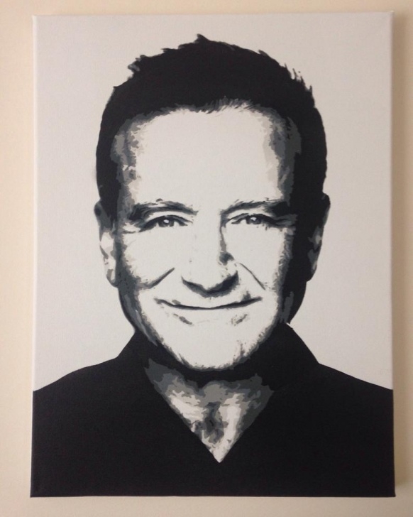 Wonderful Robin Williams Stencil Tutorials Robin Williams. Spray Paint Stencil Art. 30X40Cm Canvas Image